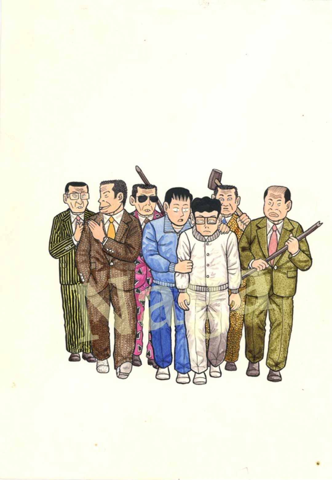 青木雄二カラー原画｜ナニワ金融道６巻裏表紙絵